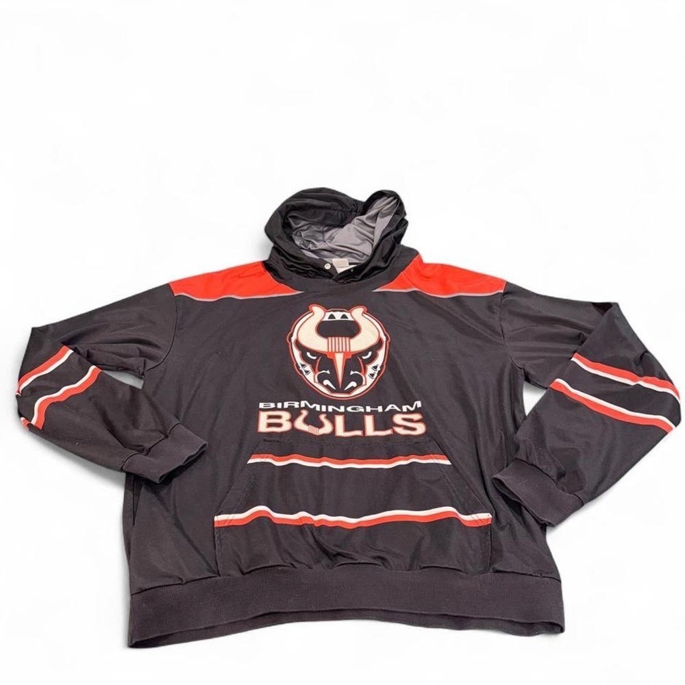 Destroyer Rocks Birmingham Bulls Hockey Hoodie Mens Large Black Orange Graphic